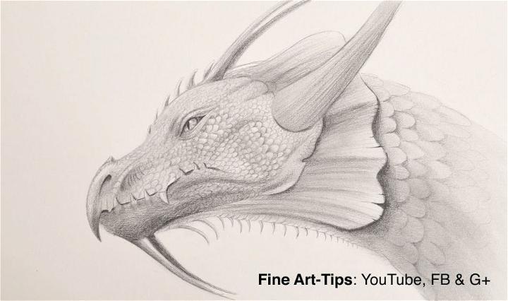 How to Draw a Dragon Head with Pencil
