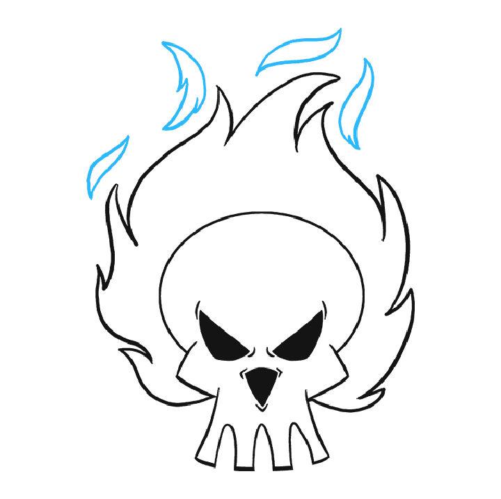 How to Draw a Flaming Skull