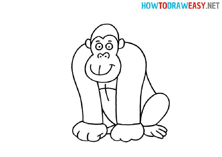 How to Draw a Gorilla for Kids