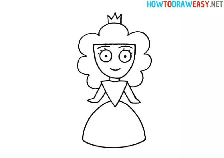 how to draw a princess step by step