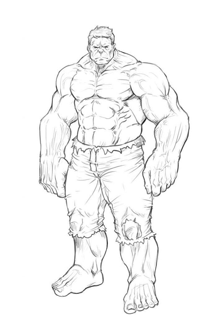 Download Graphic Royalty Free Download Heroes Drawing Full Body - Full Body  Hulk Drawing PNG Image with No Background - PNGkey.com