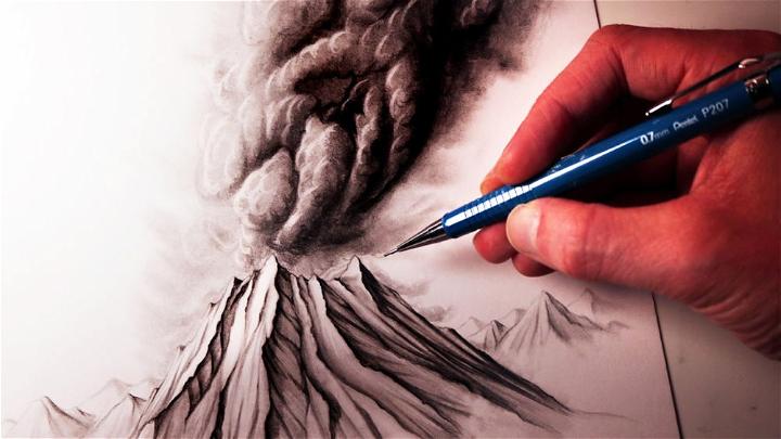 How to Draw a Realistic Volcano