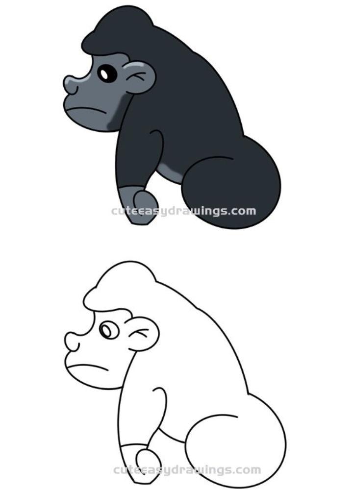 How to Draw a Cute Gorilla