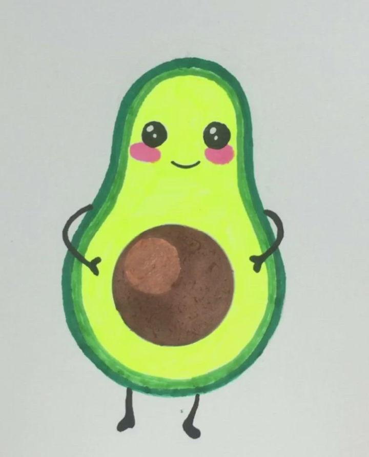 How to Draw an Avocado with a Face