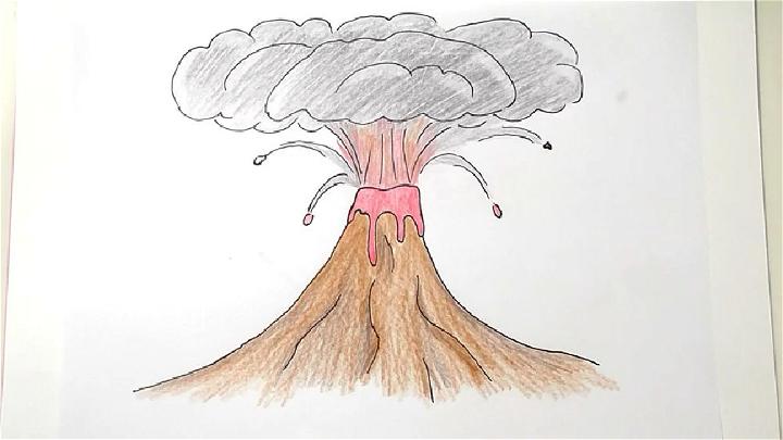 How to Draw and Color a Volcano