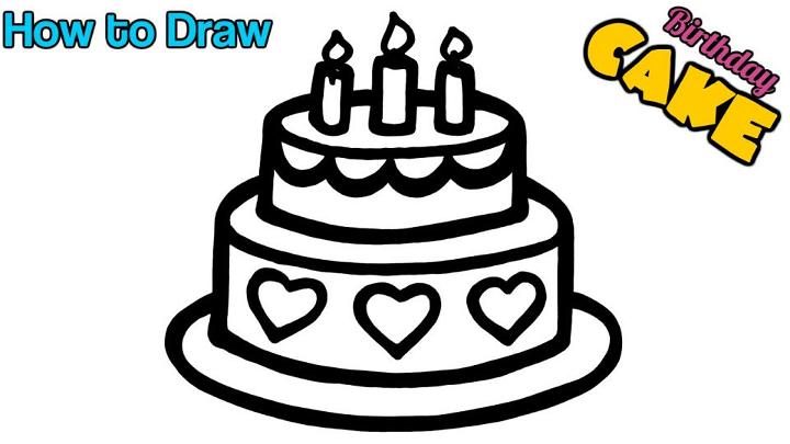 happy birthday cake drawing ideas