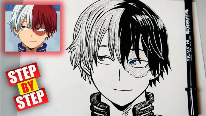 How to Sketch Shoto Todoroki