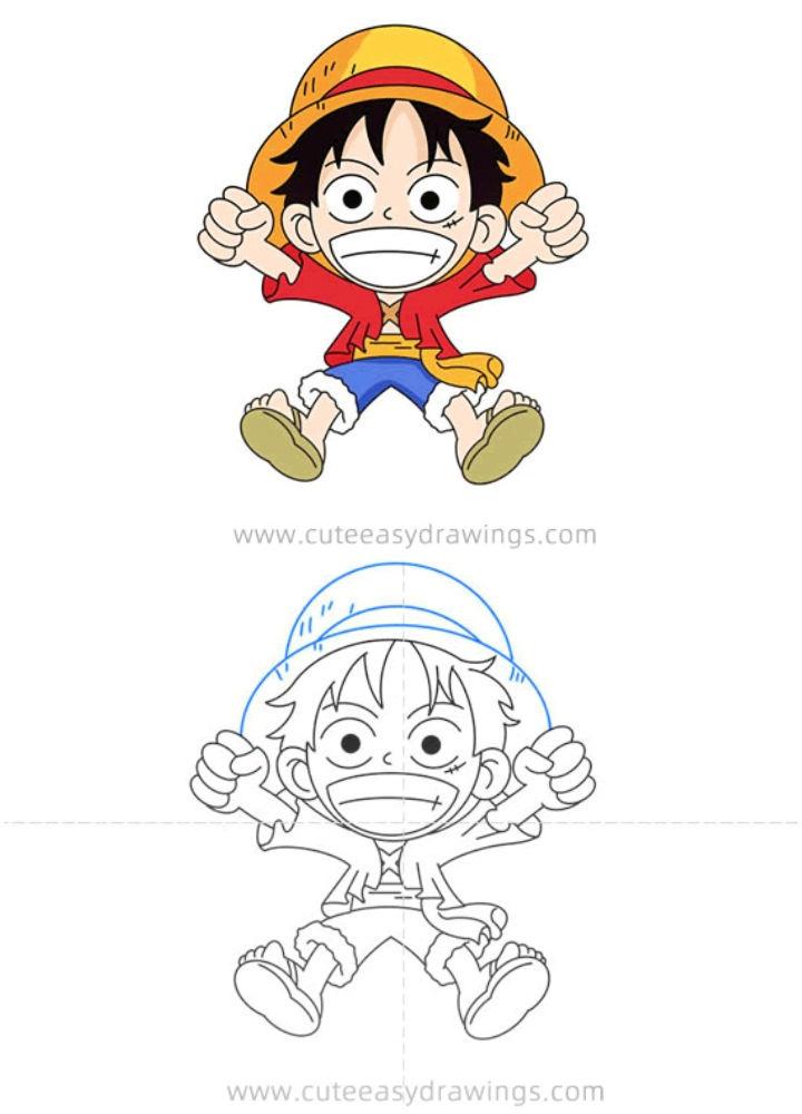 Luffy Drawing for Elementary School