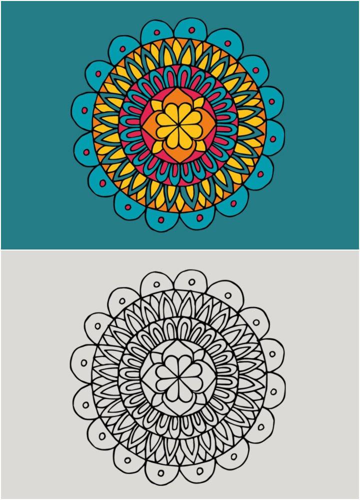 Mandala Drawing with Pattern