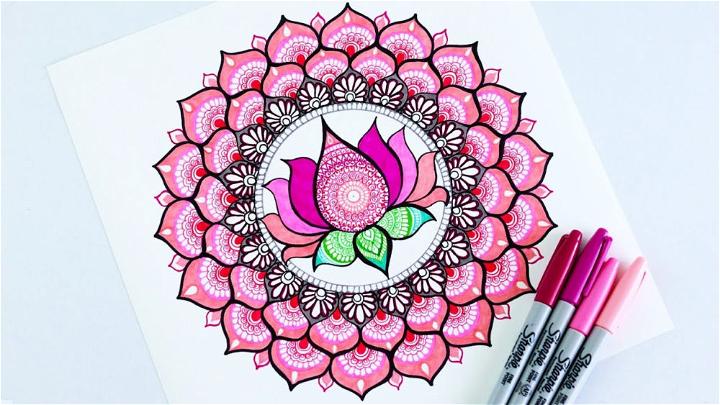 Mandala Lotus Flower Drawing