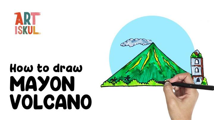 Mayon Volcano Drawing for Beginners