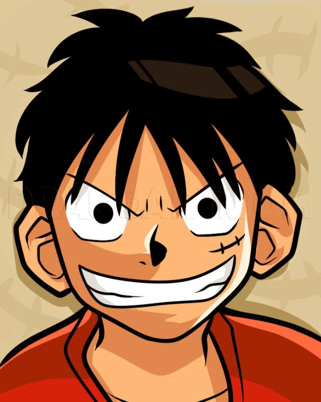 One Piece Luffy Face Drawing