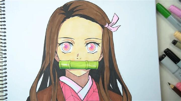 Nezuko Anime Drawing for Beginners