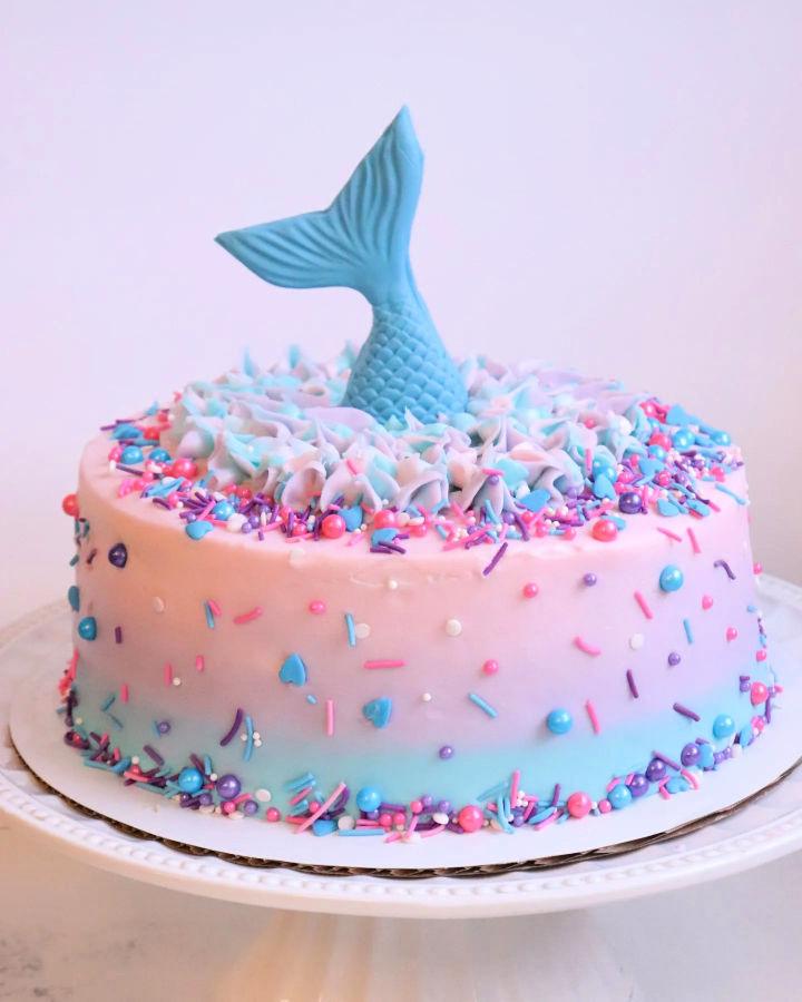 Ombre Mermaid Sprinkle Cake