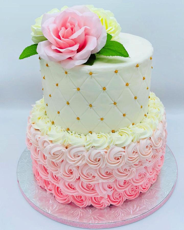 Ombre Pink Baby Shower Cake