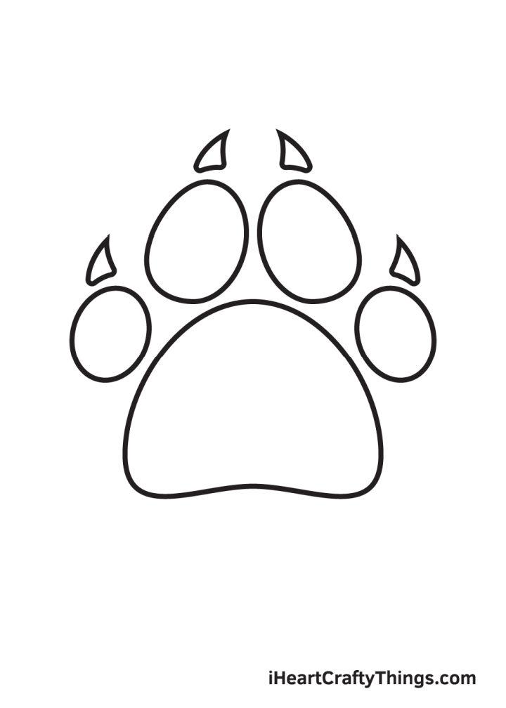 Paw Print Drawing Step by Step Guide Instructions