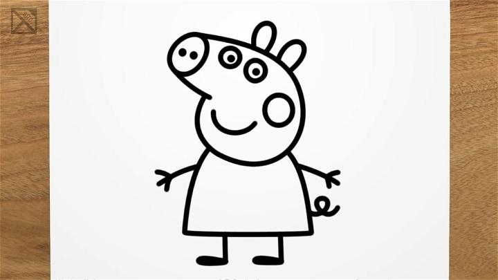 Peppa Pig Sketch Drawing