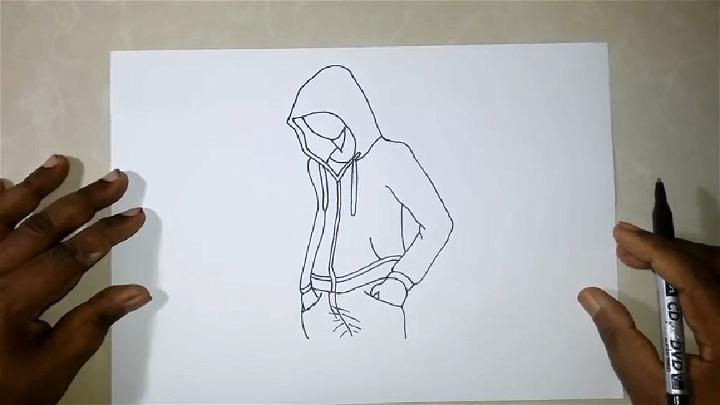 Person Wearing Hoodie Drawing