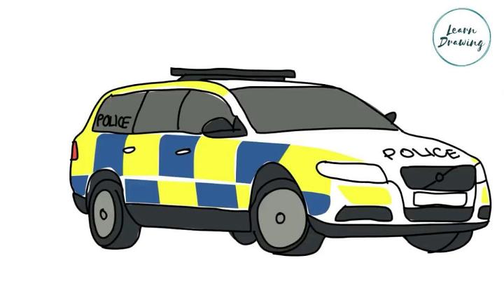 Police Car Drawing for Beginners