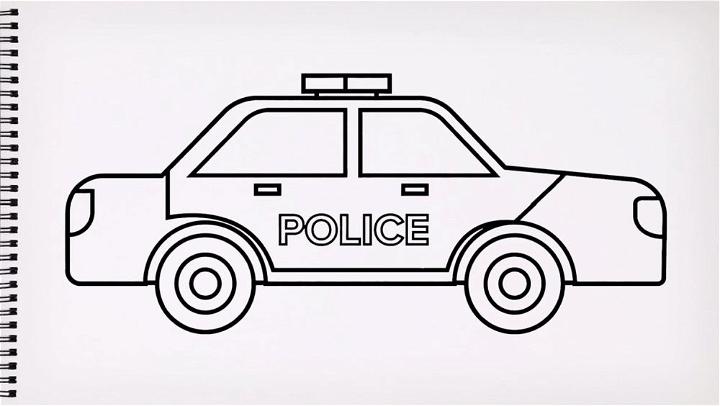 Police Car Drawing for Kids