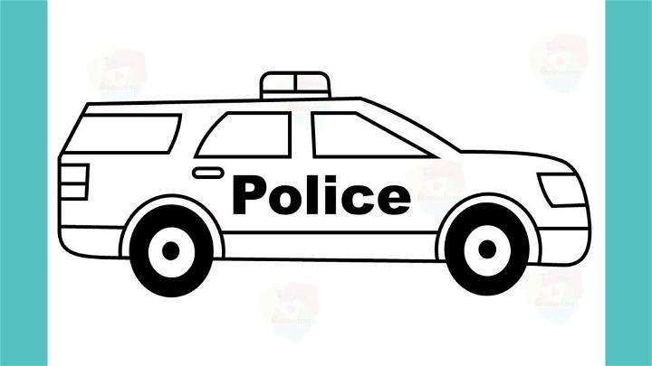 25 Easy Police Car Drawing Ideas - Draw a Police Car