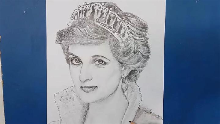 Princess Diana Drawing Step by Step