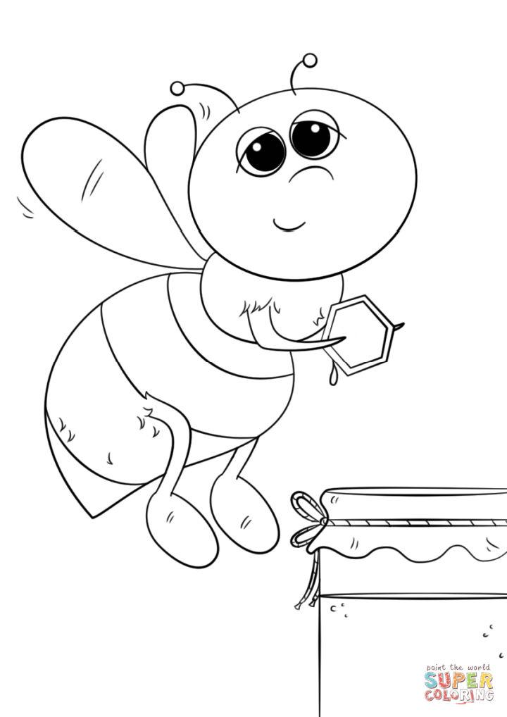 Printable Bees Coloring Pages