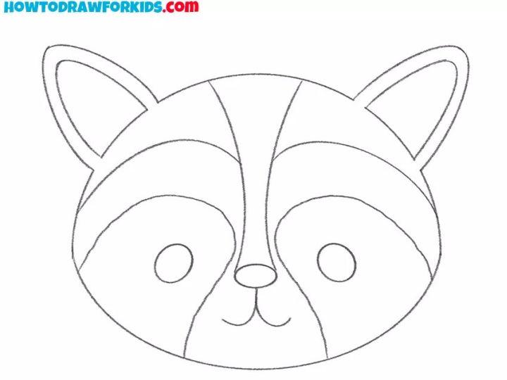 Raccoon Face Drawing