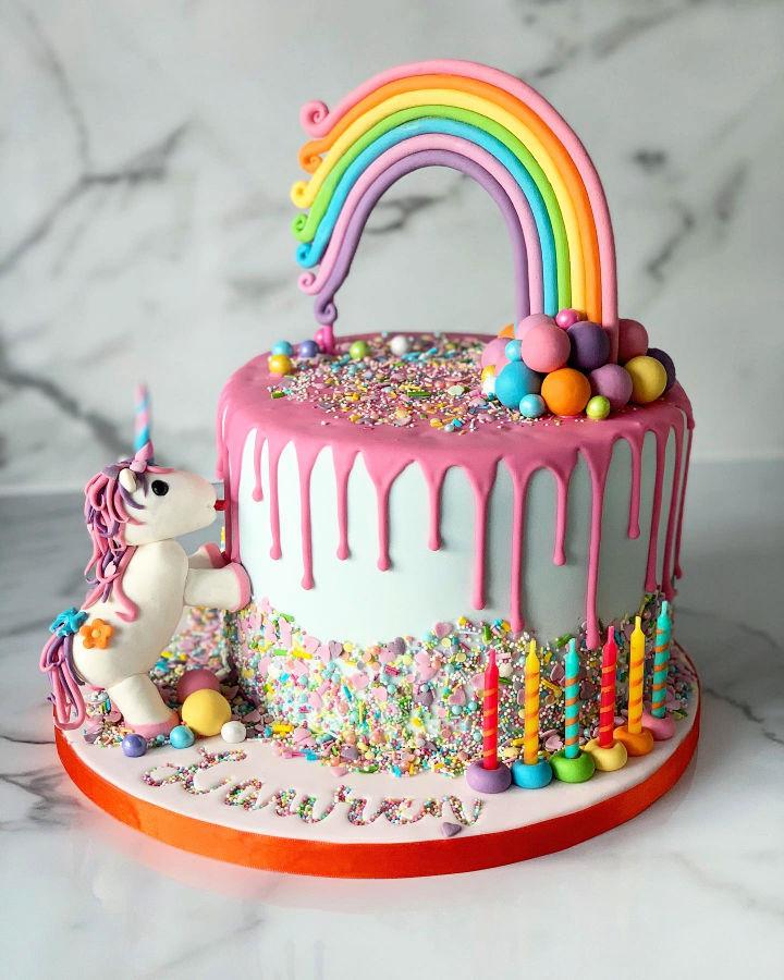 Rainbow Unicorn Cake Decoration