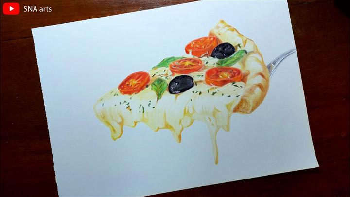 Realistic Pizza Drawing