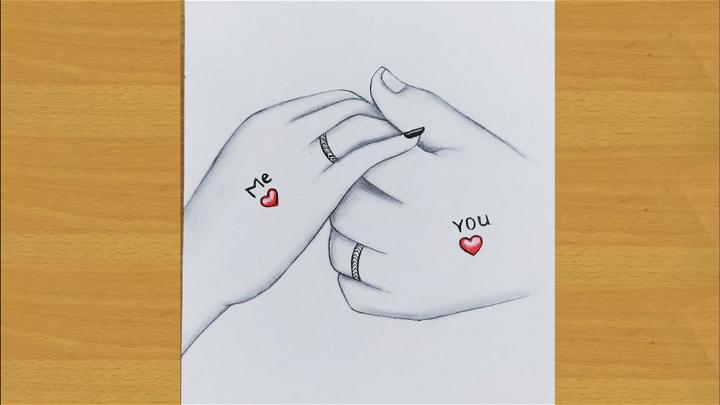 Romantic Couple Holding Hands Drawing