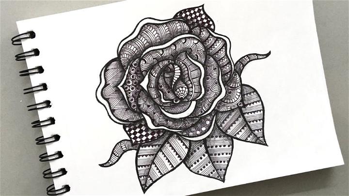 Rose Mandala Drawing for Beginners