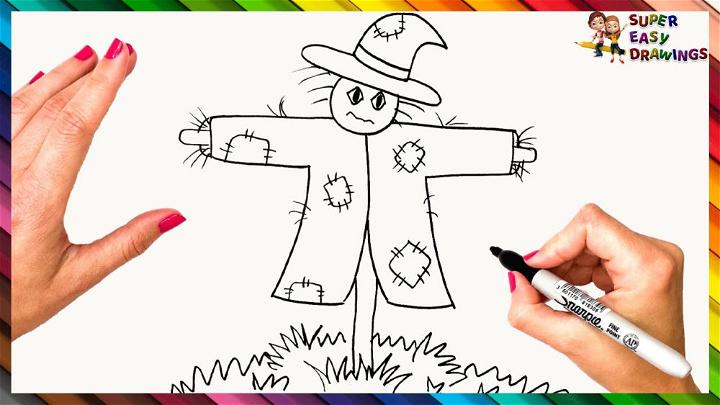 Scarecrow Drawing Step by Step Guide