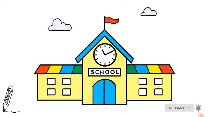 simple cartoon school