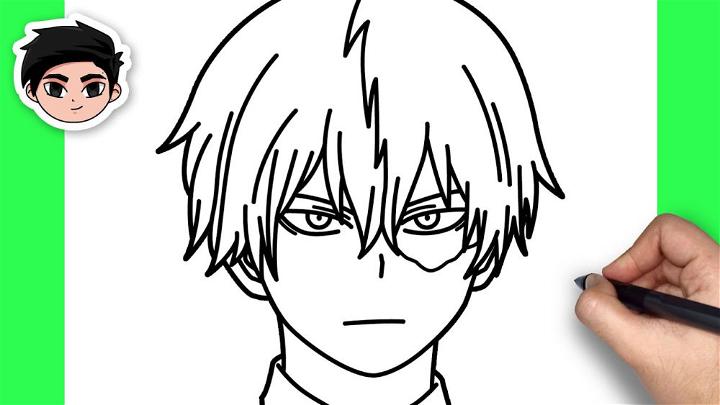 Shoto Todoroki Drawing for Kids