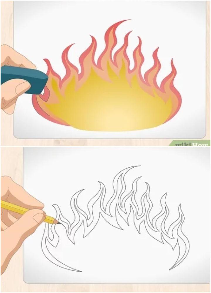 25 Easy Flames Drawing Ideas – How To Draw Flames