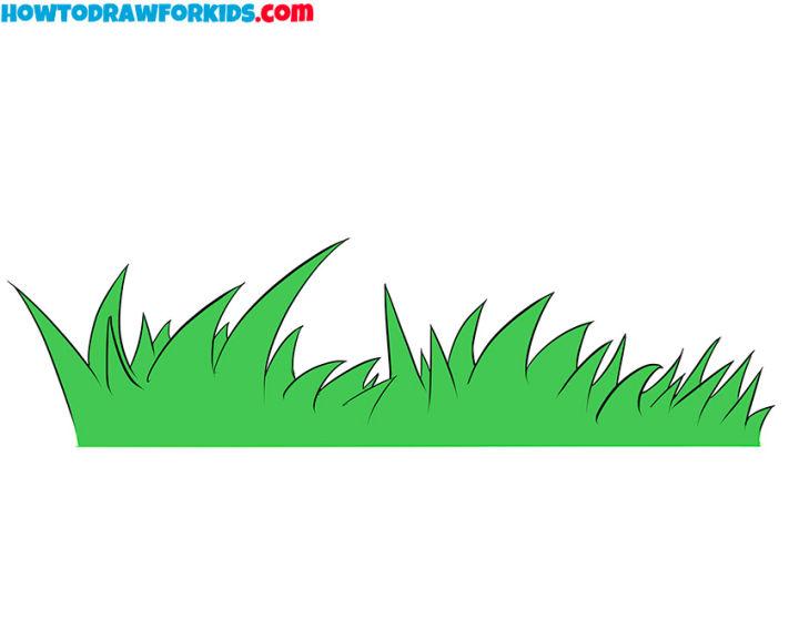 Simple Grass Drawing for Kids