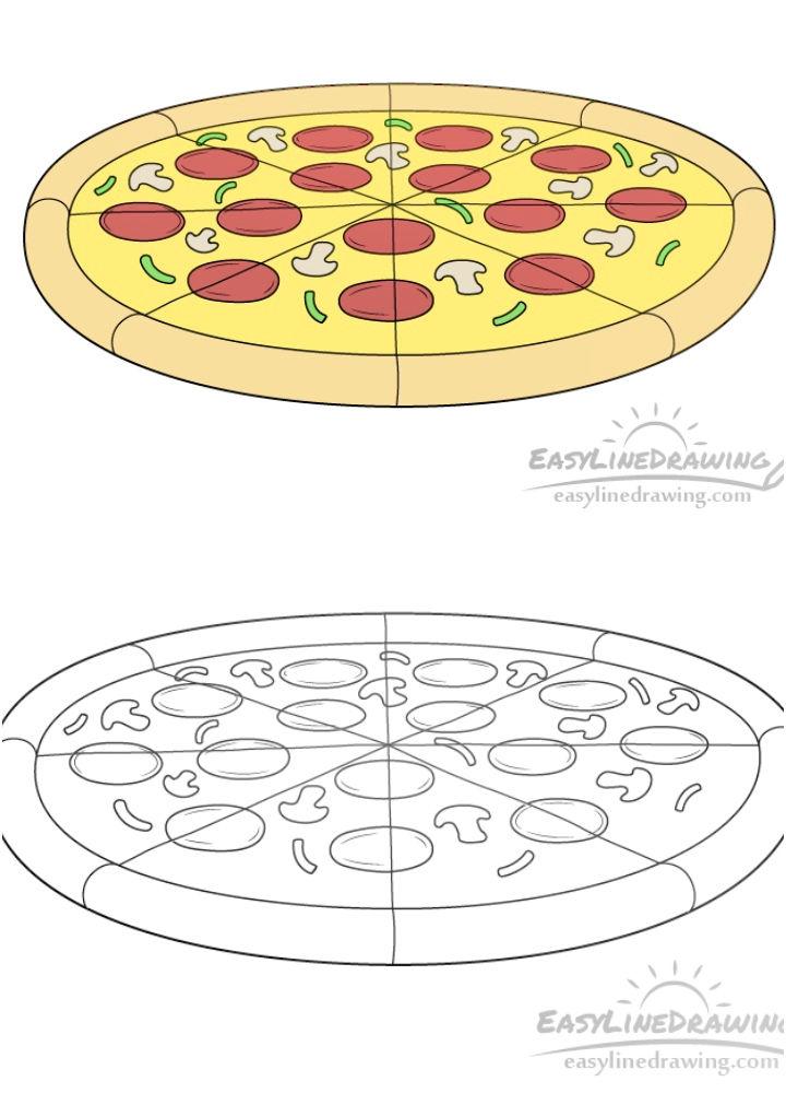 Simple Pizza Drawing