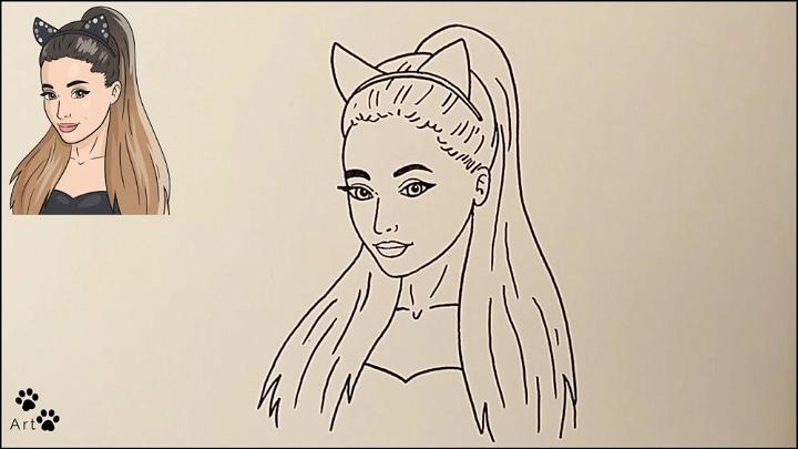 Simple and Easy Ariana Grande Drawing