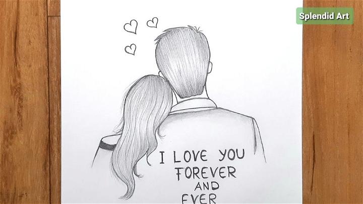 Simple and Easy Young Loving Couple Drawing