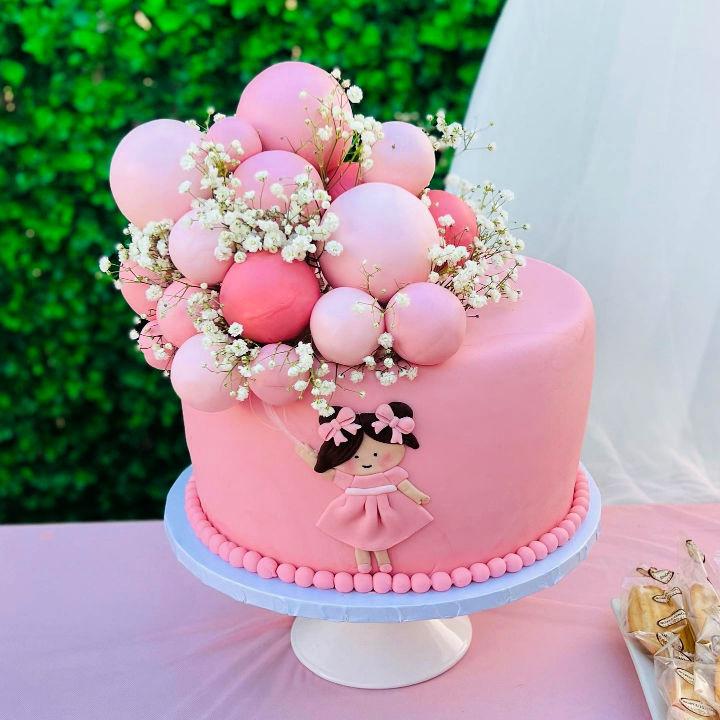 Single Tier Baby Shower Balloons Cake