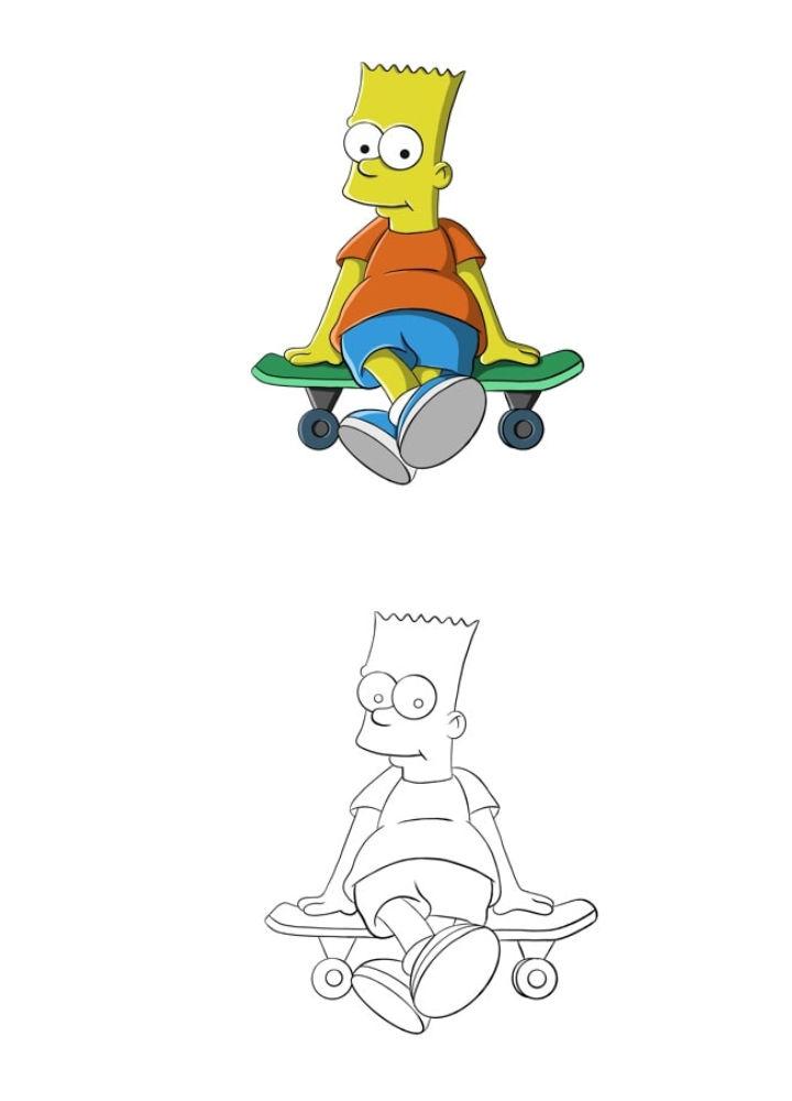 Sketch Bart Simpson Drawing