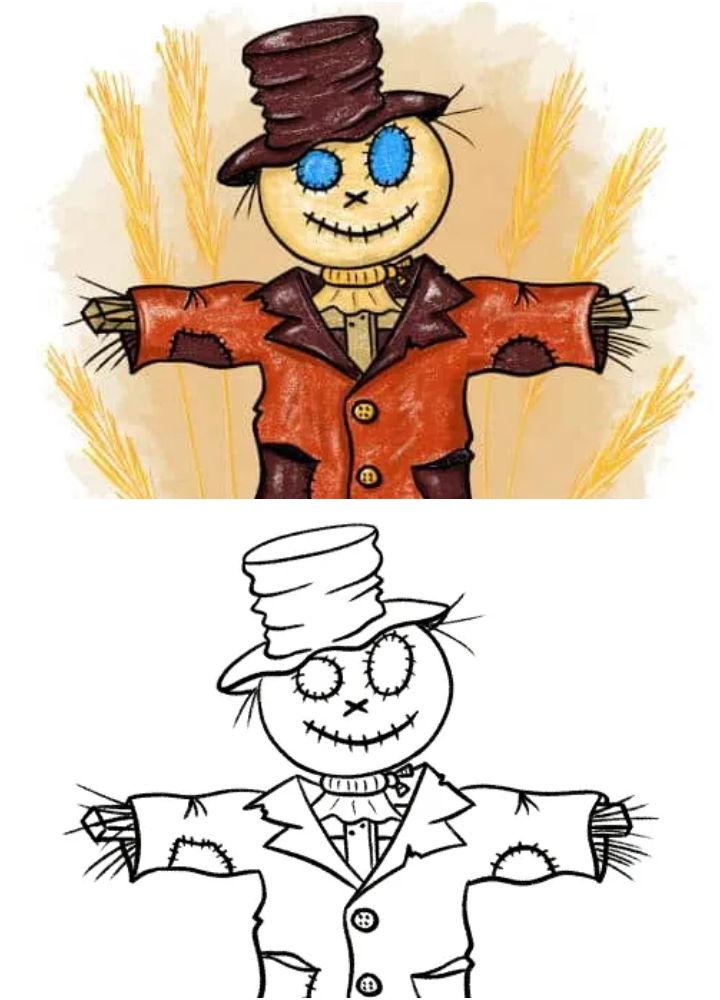 Wacky Scarecrow Drawing