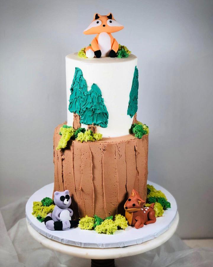 Woodland Baby Shower Cake Design