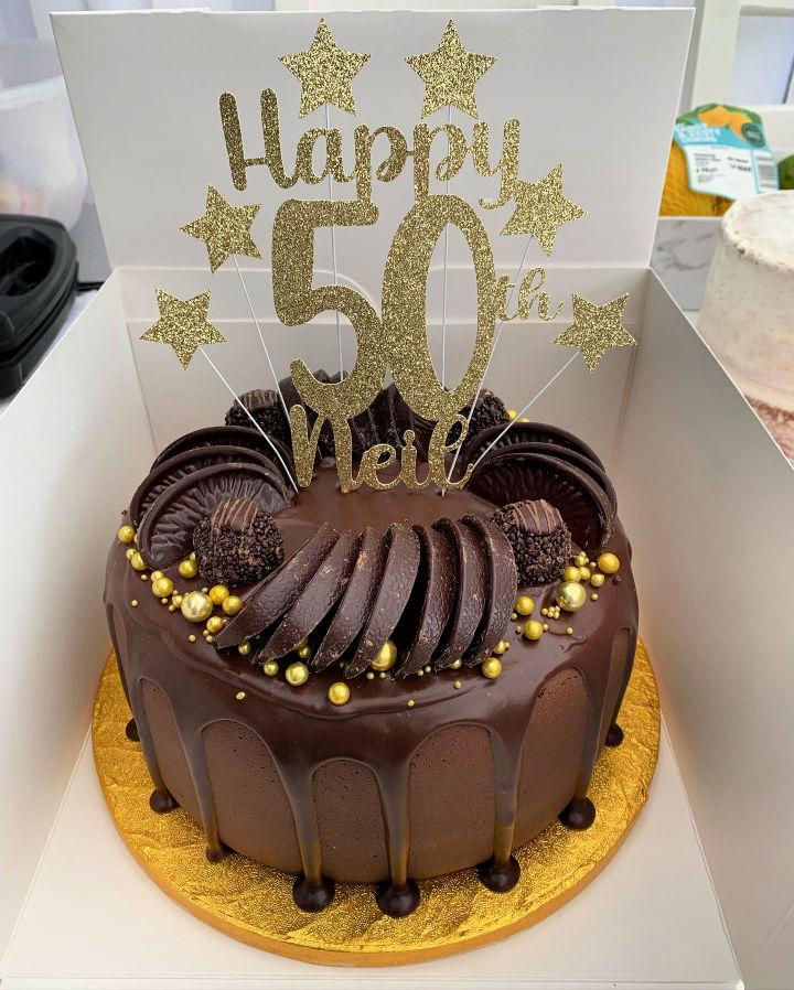 39 Cake design Ideas 2021 : 50 Years Old Marble Birthday Cake