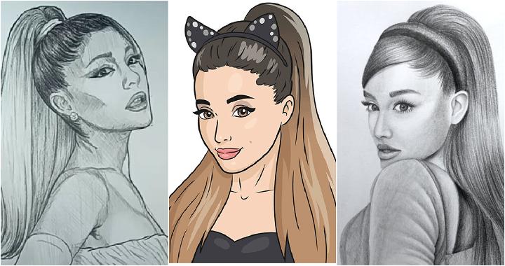 ariana grande drawing outline