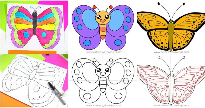 25 Easy Butterfly Drawing Ideas - How to Draw a Butterfly