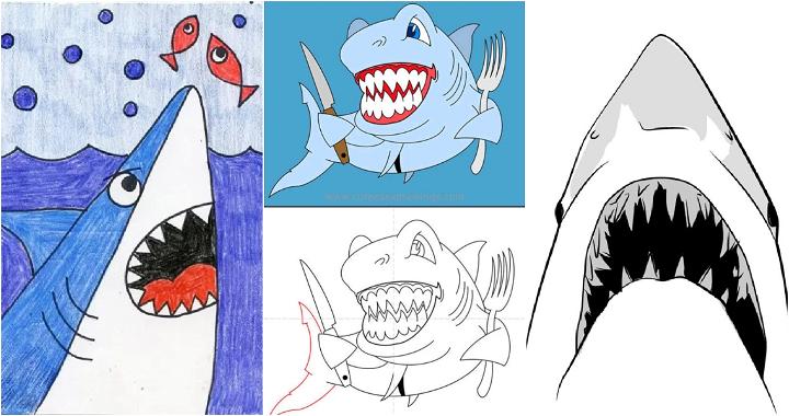 easy diy shark drawing ideas and tutorials to try