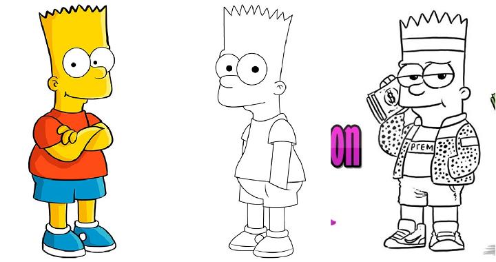 How to draw BART SIMPSON step by step, EASY 