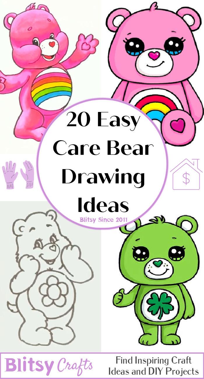 20 Easy Care Bear Drawing Ideas - Step By Step, How to Draw a Care Bear
